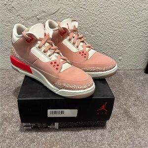 Jordan Women's Pink and Red Sneakers